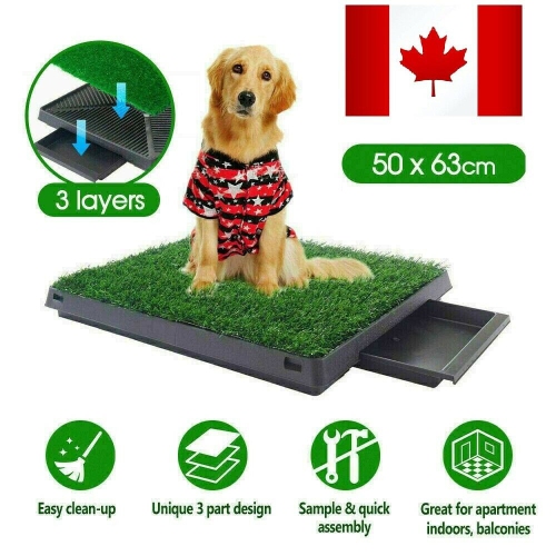 Indoor Dog Pet Potty Training Grass Mat Portable Toilet Large Loo Pad with Tray