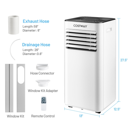 Déshumidificateur à refroidisseur d'air par évaporation 10 000 BTU de Costway