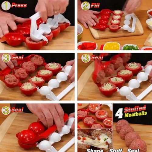 Meat balls Fish Balls Kitchen Homemade Stuffed Meatballs Maker Home Cooking Tools for Fruits, Meatball, Cake, Ice Cream,Melon
