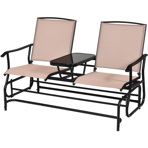 Costway 2 Person Outdoor Patio Double Glider Chair Loveseat Rocking