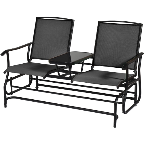 Costway 2 Person Outdoor Patio Double Glider Chair Loveseat Rocking