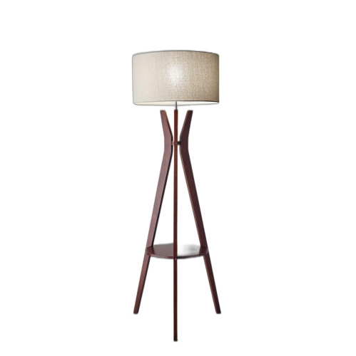 Walnut Wood Floor Lamp Tripod Base with Shelf | Best Buy Canada