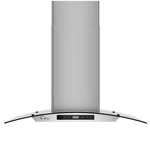 Empava 36 in. Kitchen 400 CFM Island Range Hood - Ducted Exhaust Kitchen Vent - Tempered Glass - Soft Touch Controls - 3 Speed Fan