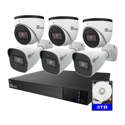 【2022 Newest】 Elder 4K Security Camera System, 4K NVR & 4pcs PoE IP Security Cameras & 1TB WD HDD, Home Security Camera System, All-in-One Surveillan