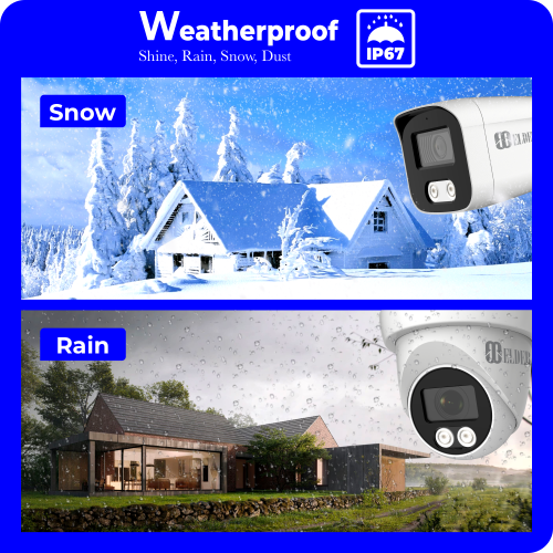 【2025 New】Elder 4K Security Camera System Spotlight, 4-Camera DVR Surveillance Kit Outdoor DIY Wired 1TB Audio Color Night Vision, Home Security