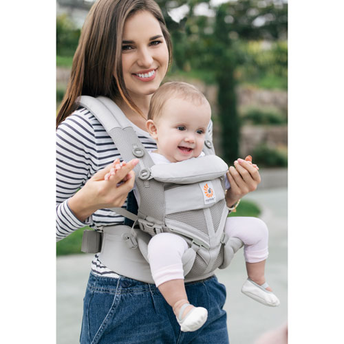 Ergobaby Omni 360 Cool Air Mesh Four Position Baby Carrier - Pearl Grey