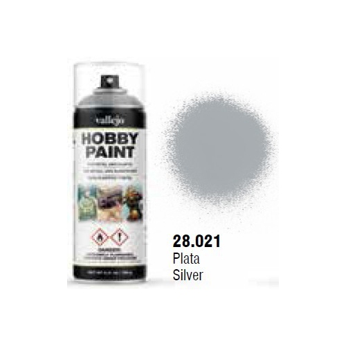 VALLEJO  28.021 Aerosol 400Ml Fantasy Color Primer In Silver