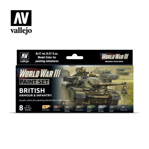 VALLEJO  S70222 Wwiii British Armor N Infantry Paint Set
