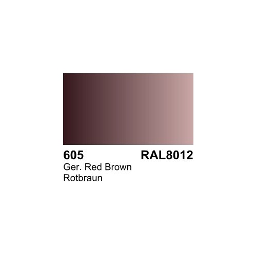 VALLEJO  73.605 Surface Primer - Acrylic- German Brownral 8012 - 60Ml In Red
