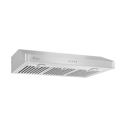 Empava 30 In. 500 CFM Ducted Under Cabinet Range Hood with Push Button Controls - Sealed Aluminum Motor – 3 Speeds Fans Mechanical Switch