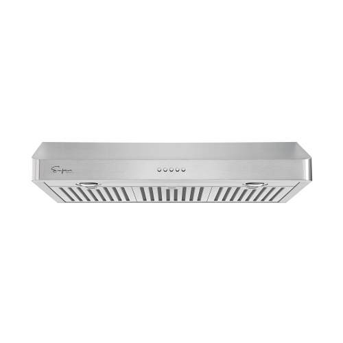 Empava 36 In. 500 CFM Ducted Under Cabinet Range Hood with Push Button Controls - Sealed Aluminum Motor – 3 Speeds Fans Mechanical Switch – Baffle Fi