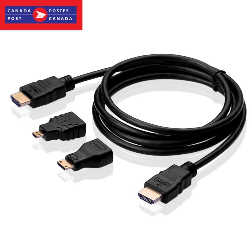 3 in 1 HD High Speed HDMI to HDMI Cable Micro HDMI Adaptor Mini HDMI Adapter