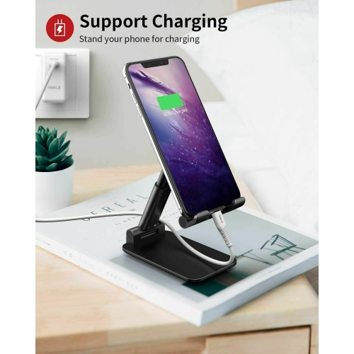 Support mobile réglable et pliable pour téléphone cellulaire pour table, bureau, téléphone cellulaire à domicile