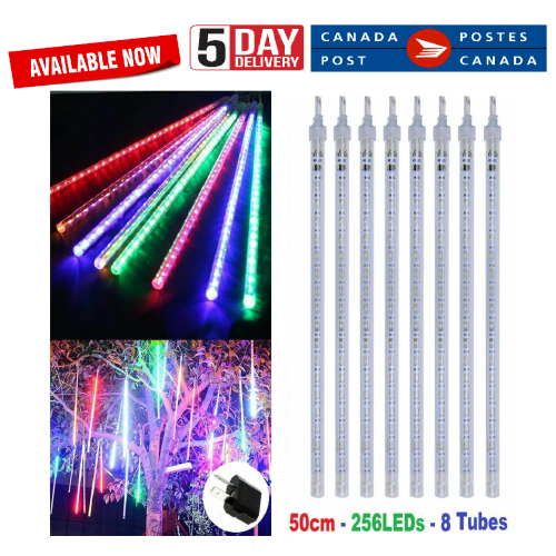 50cm 8 Tubes Waterproof Meteor Shower Rain LED String Lights, Outdoor, Parties