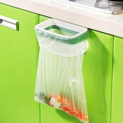 Cupboard Door Back Trash Rack Storage Garbage Bag Holder Hanging Kitchen Cabinet