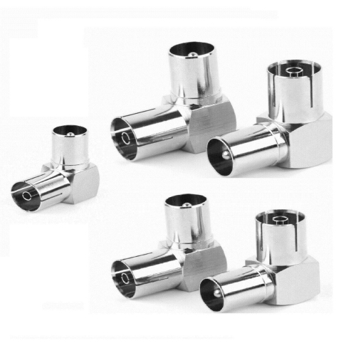 F-type TV Connector, TV Antenna Male to F-type Female Right Angle Cable Up to 5