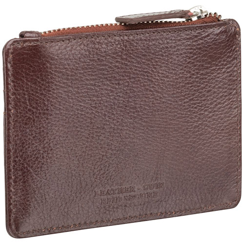 Mancini Equestrian2 RFID Genuine Leather Bi-fold Card Case - Brown