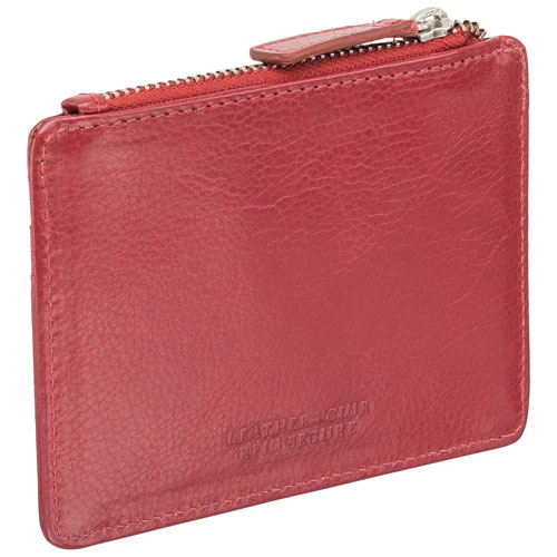 Mancini Equestrian2 RFID Genuine Leather Bi-fold Card Case - Red