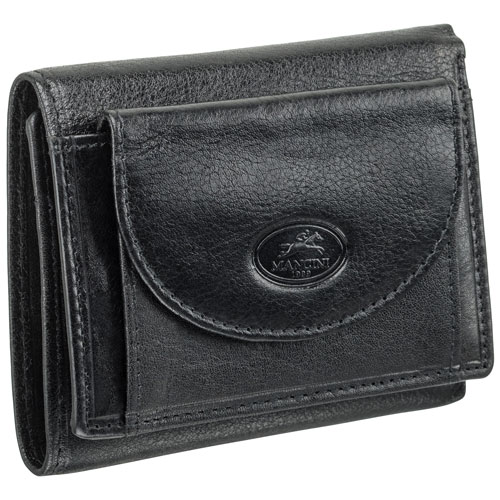Portefeuille RFID 3 volets cuir véritable Equestrian2 à poche externe pour monnaie de Mancini - Noir