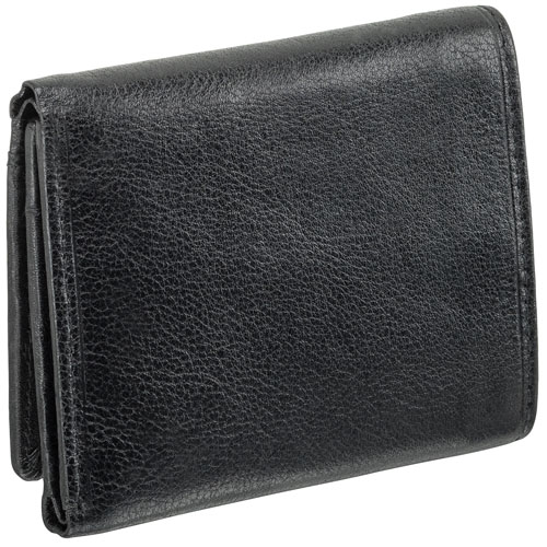 Portefeuille RFID 3 volets cuir véritable Equestrian2 à poche externe pour monnaie de Mancini - Noir