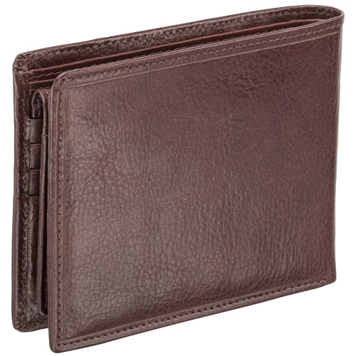 Portefeuille RFID 2 volets en cuir véritable Equesrian2 de Mancini avec étui amovible - Brun