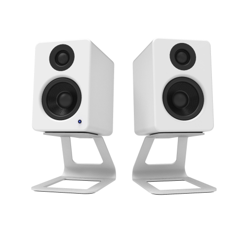 Kanto SE2W Elevated Desktop Speaker Stands for Small Speakers, White, Pair