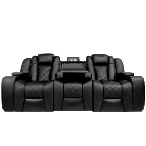 Valencia Seating Oxford Top Grain Italian 11000 Nappa Leather with Drop Down Center Console 3-seats