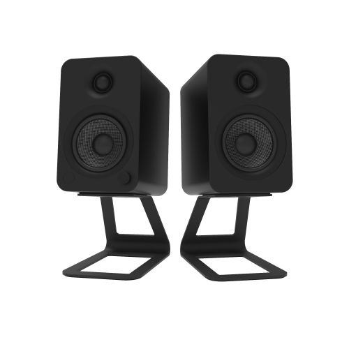 Kanto SE4 Elevated Desktop Speaker Stands for Midsize Speakers, Black, Pair