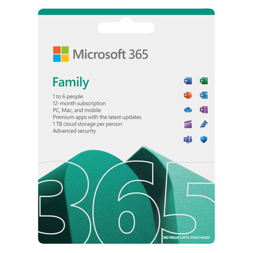 Microsoft 365 Family - 6 utilisateurs - 1 an - Anglais
