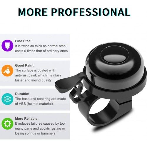 2 Pack Classic Bike Bell, Bicycle Bell