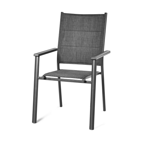 Costway Set of 4 Patio Dining Chair Stackable Padded Armrest No Assembly