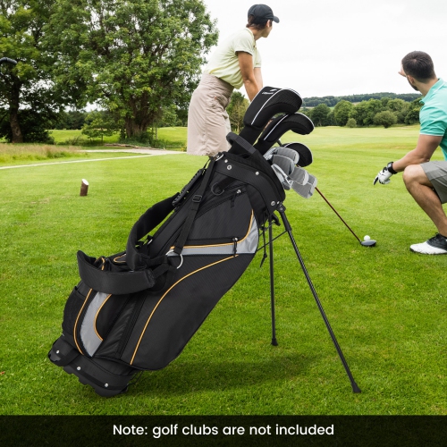 Costway 9" Golf Stand Bag Club 8 Way Divider Carry Organizer Pockets Storage Black New