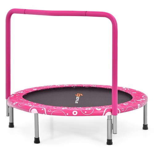 36" Kids Trampoline Rebounder W/Full Covered Handrail & Pad Indoor Outdoor