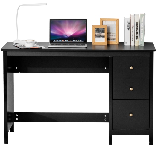Costway Computer Desk Study Writing Desk Home Office Workstation with 3 Drawers