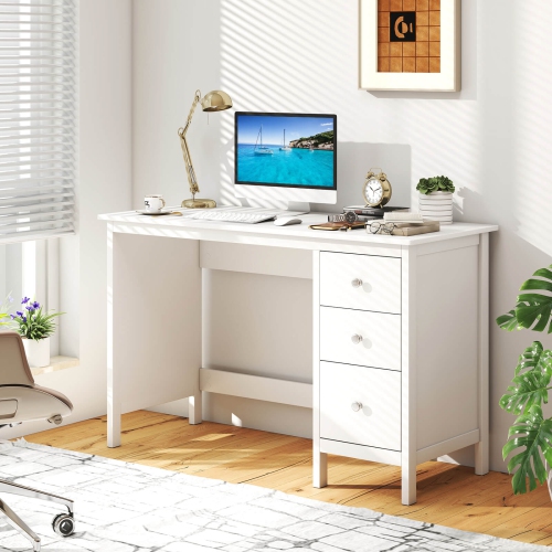 Costway Computer Desk Study Writing Desk Home Office Workstation with 3 Drawers