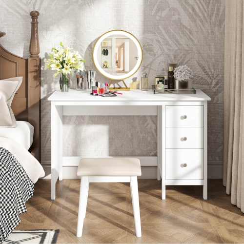 Costway Computer Desk Study Writing Desk Home Office Workstation with 3 Drawers