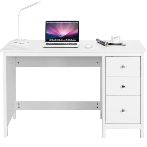 Costway Computer Desk Study Writing Desk Home Office Workstation with 3 Drawers