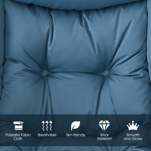 Costway Modern Polyester Fabric Lazy Chair Single Sofa Chair w/ Side Pocket