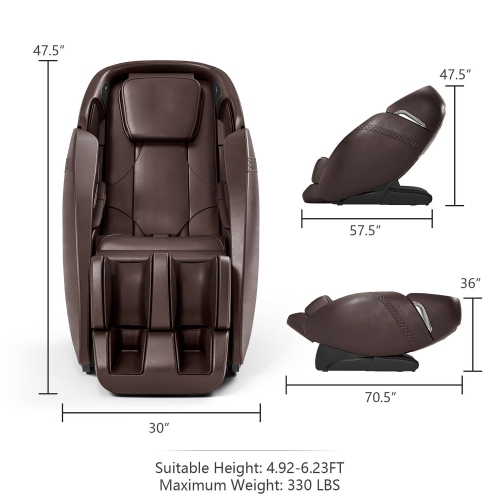 Fauteuil de massage à chaînes Full Body Zero Gravity SL de Costway avec générateur d'ions négatifs