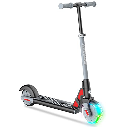 GOTRAX GKS LUMIOS Electric Scooter for Kids 6-12, 150W Motor and 25.2V 2.6Ah Lithium Battery, 6" LED Luminous Front Wheel and 3 Adjustable Heights, S