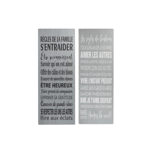 MAISON CONCEPTS  Wood Wall Art (Regles Du Bonheur/famille) (Asstd) - Set Of 2