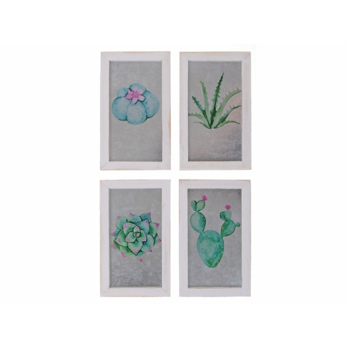 Metal Wall Art With Frame (Assorted) - Set of 4