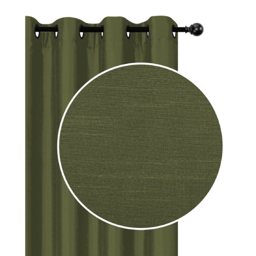MAISON CONCEPTS  Faux Silk Panel With 8 Grommets (Moss Green) - Set Of 2