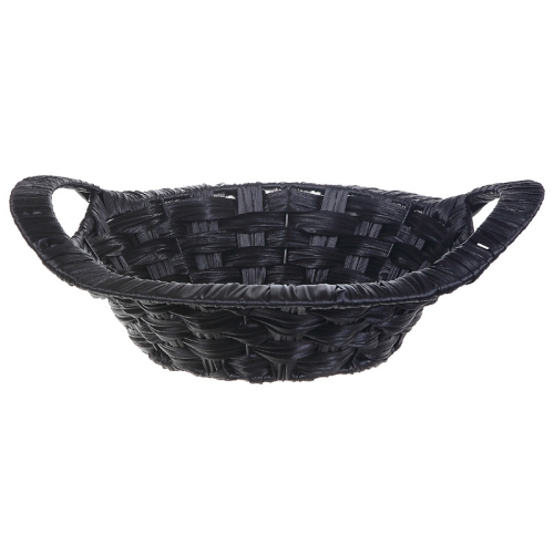 MAISON CONCEPTS  Weave Basket With Handle (Round) (12.2") - Set Of 2 In Black