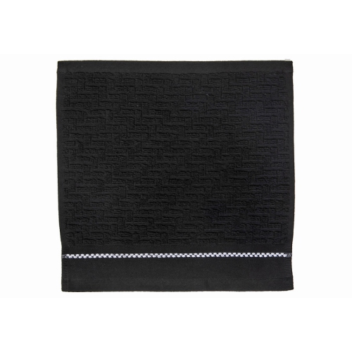 Image 1 of 1.. Luxury Stitch Wash Cloth (Black) - Set of 6