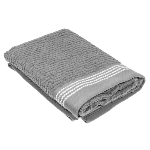 MAISON CONCEPTS  Luxury Stitch Bath Towel (27 X 50) (Light Grey) - Set Of 2
