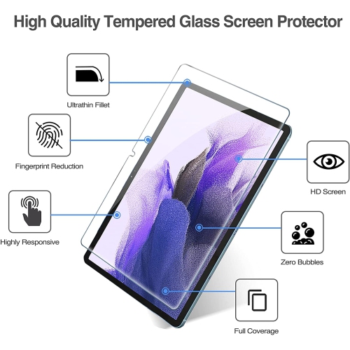 【CSmart】 Protecteur d'écran en verre trempé de qualité supérieure pour Samsung Tab S7 FE 12.4" 5G, T730 / T736