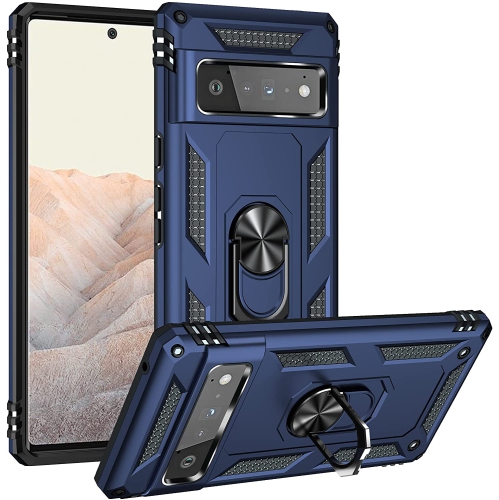 【CSmart】 Anti-Drop Hybrid Magnetic Hard Armor Case with Ring Holder for Pixel 6 2021, Navy