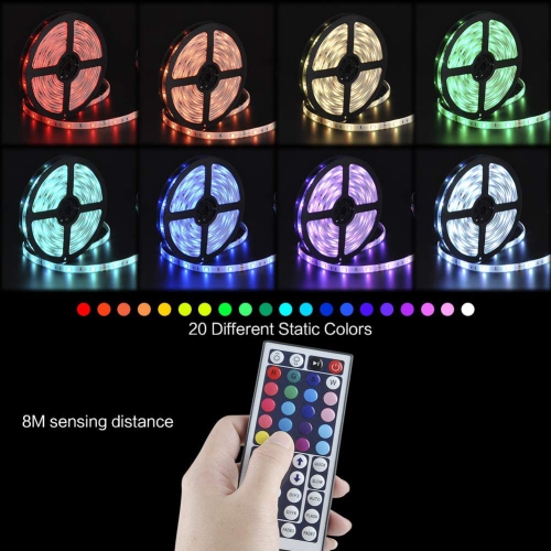 Gaming LED Strip Lights for Bedroom, 32.8ft Waterproof LED RGB Strip Lights, Flexible Strip Night Lights with 44 Keys IR Remote