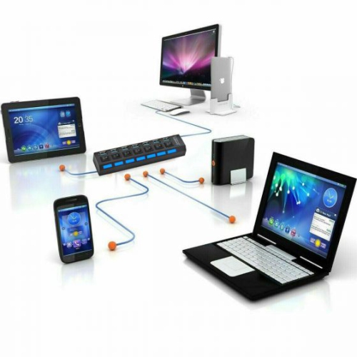 ISTAR USB Hub 3.0 Splitter,7 Port USB Data Hub with Individual On/Off Switches and Lights for Laptop, PC, Computer, Mobile HDD, Flash Drive and More